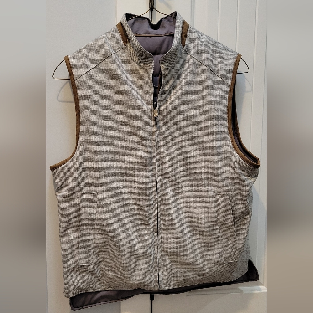 Ariat Ideal Mens Reversible Vest  M Gray And Brown